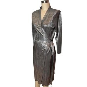 Zara wrap dress, metallic, small